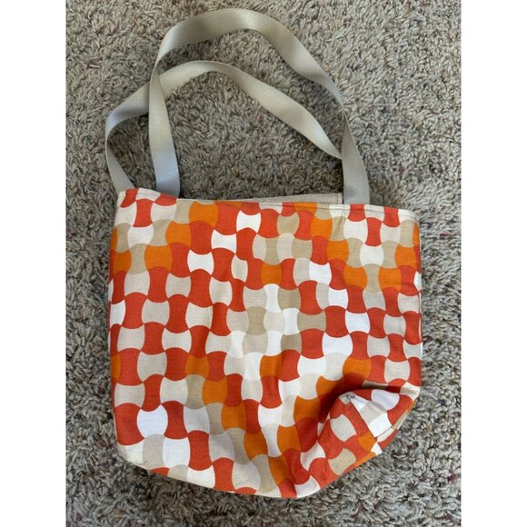 Madison Handbags Retro Orange Tote Bag With Flap & Dual Straps Sewn In USA - Picture 2 of 7